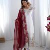ZF 5008 White Georgette Gown with Embroidery Work. Wedding, Party, Festive, Events, Special Price ₹2049. Delivery 4-6 Working Days. Shop now. | Jump Suits, Salwar suit, Designer Suits, Casual Suits, Creative suits, Palazzo Suits, Party Wear Suits, Patiala Suits, Straight Suits