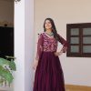Ram 082 Wine Fox Georgette Gown Perfect for Wedding, Party, Sangeet, Durga Puja, Reception – . Grab it for ₹1849. Delivery 4-6 Working Days. Shop now. | Jump Suits, Salwar suit, Designer Suits, Casual Suits, Creative suits, Palazzo Suits, Party Wear Suits, Patiala Suits, Straight Suits