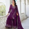 Wine Star Georgette With Embroidery Work Salwar Suit