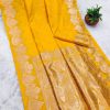 Yellow Banarasi Silk Zari Work Saree