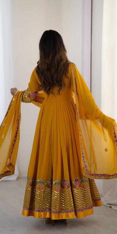 ZF 5010 Yellow Georgette Gown Perfect for Wedding, Party, Pooja, Ethnic Day, Karwa Chauth – . Best Price ₹2049. Delivery 4-6 Working Days. Shop now. | Jump Suits, Salwar suit, Designer Suits, Casual Suits, Creative suits, Palazzo Suits, Party Wear Suits, Patiala Suits, Straight Suits