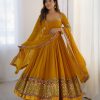 ZF 5010 Yellow Georgette Gown Perfect for Wedding, Party, Pooja, Ethnic Day, Karwa Chauth – . Best Price ₹2049. Delivery 4-6 Working Days. Shop now. | Jump Suits, Salwar suit, Designer Suits, Casual Suits, Creative suits, Palazzo Suits, Party Wear Suits, Patiala Suits, Straight Suits