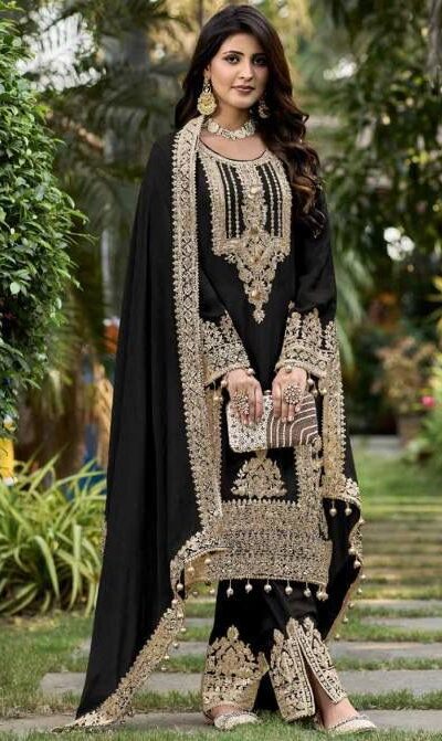KF 1628 Black Fuax Georgette Salwar Suit Perfect for Wedding, Party, Raksha Bandhan, Baisakhi, Sangeet – . Affordable Price ₹2399. Delivery 4-6 Working | Jump Suits, Tops & Bottoms, Track Suits, Trendy Wear, Salwar suit, Designer Suits, Casual Suits, Creative suits, Palazzo Suits, Party Wear Suits, Patiala Suits, Straight Suits