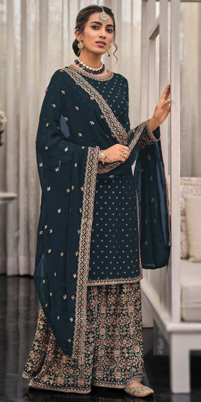FC 1448 Black Georgette Salwar Suit with Embroidery Work & Lace Work. Exclusive Offer ₹2599. Delivery 4-6 Working Days. Shop now. | Jump Suits, Tops & Bottoms, Track Suits, Trendy Wear, Salwar suit, Designer Suits, Casual Suits, Creative suits, Palazzo Suits, Party Wear Suits, Patiala Suits, Straight Suits
