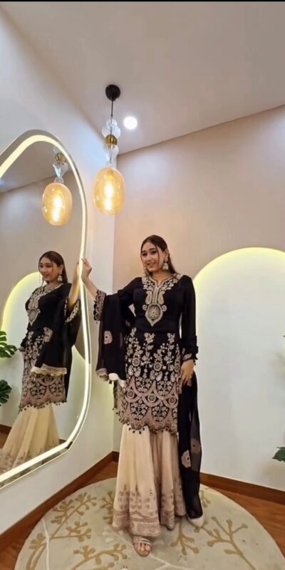 Black Georgette Sequence Work Salwar Suit