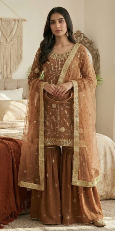 ZSR 3151 Chiku in Georgette Embroidery Work & Lace Work Salwar Suit With. Festive Deal ₹2149. Delivery 4-6 Working Days. Shop now. | Jump Suits, Tops & Bottoms, Track Suits, Trendy Wear, Salwar suit, Designer Suits, Casual Suits, Creative suits, Palazzo Suits, Party Wear Suits, Patiala Suits, Straight Suits