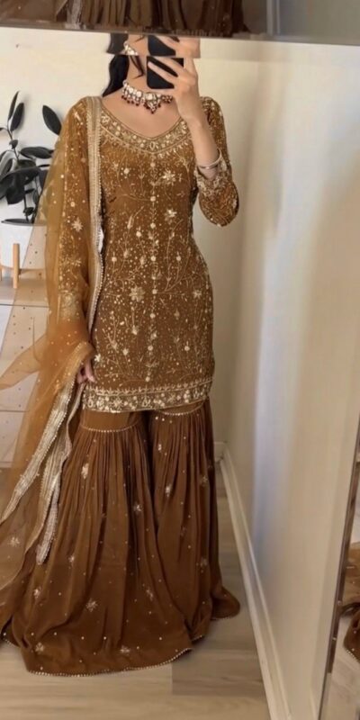 ZSR 3151 Chiku in Georgette Embroidery Work & Lace Work Salwar Suit With. Festive Deal ₹2149. Delivery 4-6 Working Days. Shop now. | Jump Suits, Tops & Bottoms, Track Suits, Trendy Wear, Salwar suit, Designer Suits, Casual Suits, Creative suits, Palazzo Suits, Party Wear Suits, Patiala Suits, Straight Suits