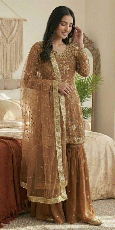 ZSR 3151 Chiku in Georgette Embroidery Work & Lace Work Salwar Suit With. Festive Deal ₹2149. Delivery 4-6 Working Days. Shop now. | Jump Suits, Tops & Bottoms, Track Suits, Trendy Wear, Salwar suit, Designer Suits, Casual Suits, Creative suits, Palazzo Suits, Party Wear Suits, Patiala Suits, Straight Suits