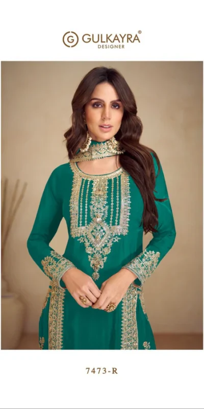 FC GULKAYRA 7473 Green Chinon Salwar Suit Perfect for Wedding, Party, Durga Puja, Eid, Sangeet – . Grab it for ₹3199. Delivery 4-6 Working Days. | Jump Suits, Tops & Bottoms, Track Suits, Trendy Wear, Salwar suit, Designer Suits, Casual Suits, Creative suits, Palazzo Suits, Party Wear Suits, Patiala Suits, Straight Suits