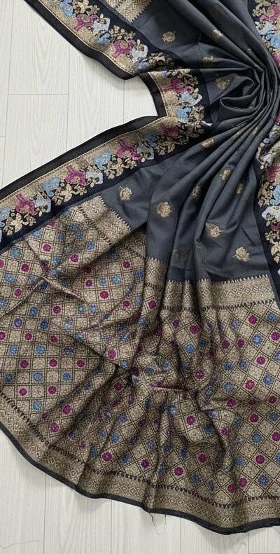 MS 545 Grey Banarasi Silk Saree with Zari Work. Wedding, Party, Festive, Events, Now at just ₹1649. Delivery 4-6 Working Days. Shop now. | Sarees, Bollywood Sarees, Creative Sarees, Designer Sarees, Embroidered Sarees, Ethnic Saree, Modern Digital sarees, Party Wear Sarees