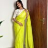 AC CHERRY Lemon Yellow Soft Organza With Handwork Saree Wedding, Party, Festive, Events Affordable Price ₹2099. Delivery 4-6 Working Days. Shop now. | Sarees, Bollywood Sarees, Creative Sarees, Designer Sarees, Embroidered Sarees, Ethnic Saree, Modern Digital sarees, Party Wear Sarees