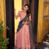 Light Pink Dupion Silk Lace Zari Work Lehenga Choli