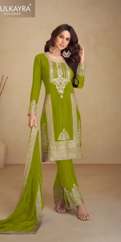 FC GULKAYRA 7473 Mahendi Chinon Salwar Suit Perfect for Wedding, Party, Durga Puja, Eid, Sangeet – . Grab it for ₹3199. Delivery 4-6 Working Days. | Jump Suits, Tops & Bottoms, Track Suits, Trendy Wear, Salwar suit, Designer Suits, Casual Suits, Creative suits, Palazzo Suits, Party Wear Suits, Patiala Suits, Straight Suits