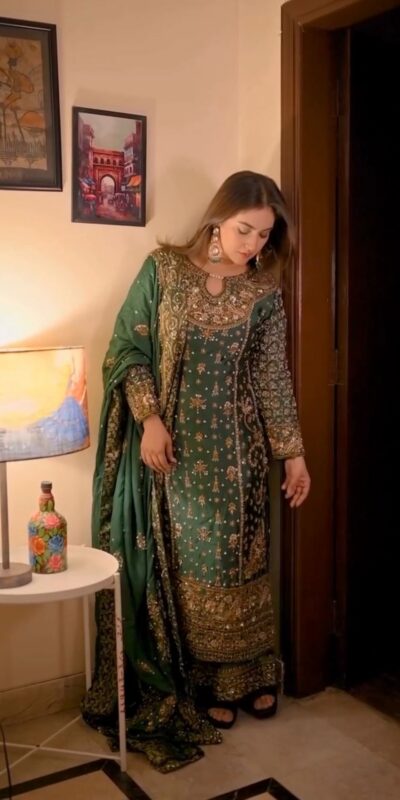 NSR 879 Mahendi Faux Georgette Salwar Suit with Embroidery Work. Available at ₹2399 only. Delivery 4-6 Working Days. Shop now. | Lehenga, Bollywood Lehenga, Creative Lehenga, Designer Lehenga, Embroidered Lehenga, Party Wear Lehenga