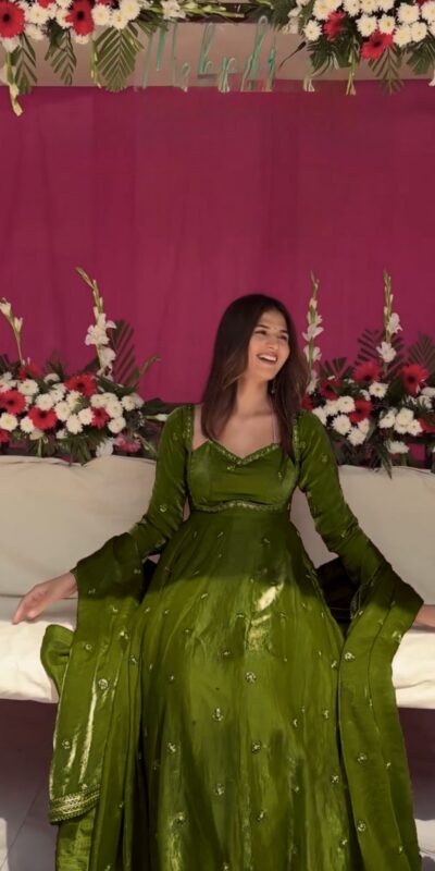 RTC 5937 Mehandi Fendy silk Gown with Lace Work. Wedding, Party, Festive, Events Get it for ₹2149. Delivery 4-6 Working Days. Shop now. | Gowns, Bollywood Gowns, Creative Gowns, Designer Gowns, Embroidered Gowns, Party Wear Gowns