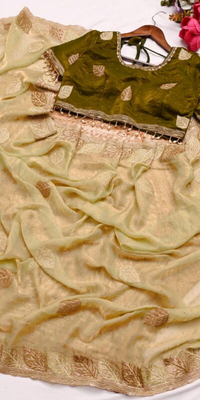 SC 1005 Mehendi in Soft fandy Silk Embroidery Work & Lace Work Saree . Available at ₹2499 only. Delivery 4-6 Working Days. Shop now. | Sarees, Bollywood Sarees, Creative Sarees, Designer Sarees, Embroidered Sarees, Ethnic Saree, Modern Digital sarees, Party Wear Sarees