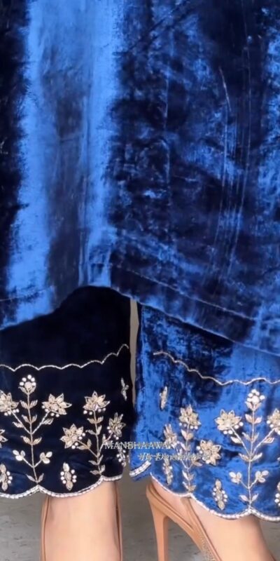 LG 2025 Navy Blue Velvet Salwar Suit with Embroidery Work & Lace Work. Exclusive Offer ₹1899. Delivery 4-6 Working Days. Shop now. | Jump Suits, Tops & Bottoms, Track Suits, Trendy Wear, Salwar suit, Designer Suits, Casual Suits, Creative suits, Palazzo Suits, Party Wear Suits, Patiala Suits, Straight Suits