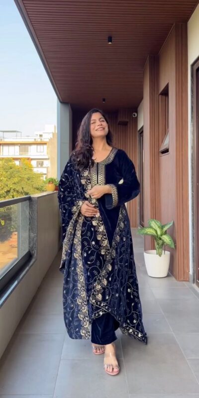 LG 2023 Navy Blue Velvet Salwar Suit with Embroidery Work. Wedding, Party, Festive, Events Get it for ₹2029. Delivery 4-6 Working Days. Shop now. | Jump Suits, Tops & Bottoms, Track Suits, Trendy Wear, Salwar suit, Designer Suits, Casual Suits, Creative suits, Palazzo Suits, Party Wear Suits, Patiala Suits, Straight Suits