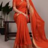 YNF 7908 Orange Mass Mello Saree with Zari Work. Wedding, Party, Festive, Events Introductory Price ₹1449. Delivery 4-6 Working Days. Shop now. | Sarees, Bollywood Sarees, Creative Sarees, Designer Sarees, Embroidered Sarees, Ethnic Saree, Modern Digital sarees, Party Wear Sarees