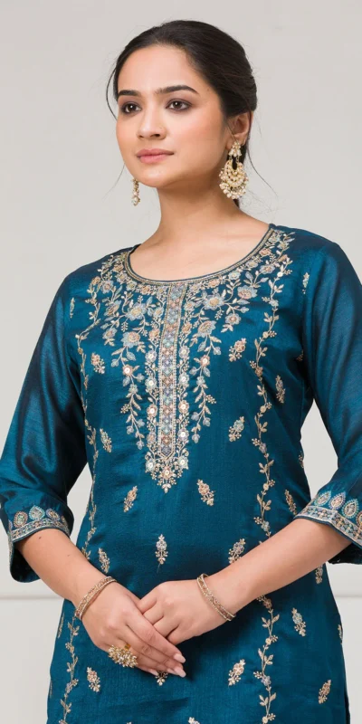 FC 2102 Peacock Blue Blooming Vichitra Salwar Suit with Embroidery Work. Festive Deal ₹2549. Delivery 4-6 Working Days. Shop now. | Jump Suits, Tops & Bottoms, Track Suits, Trendy Wear, Salwar suit, Designer Suits, Casual Suits, Creative suits, Palazzo Suits, Party Wear Suits, Patiala Suits, Straight Suits