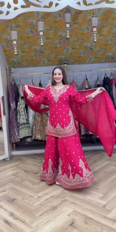 LG 2029 Pink Chinon Salwar Suit with Embroidery Work. Wedding, Party, Festive, Events, Special Price ₹2399. Delivery 4-6 Working Days. Shop now. | Jump Suits, Tops & Bottoms, Track Suits, Trendy Wear, Salwar suit, Designer Suits, Casual Suits, Creative suits, Palazzo Suits, Party Wear Suits, Patiala Suits, Straight Suits