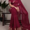 Rani Pink Mass Mello Zari Work Saree