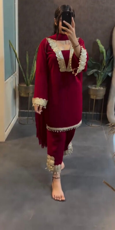 SRK 5306 Red Faux Georgette Salwar Suit with Lace Work & Embroidery Work. Special Price ₹1899. Delivery 4-6 Working Days. Shop now. | Lehenga, Bollywood Lehenga, Creative Lehenga, Designer Lehenga, Embroidered Lehenga, Party Wear Lehenga