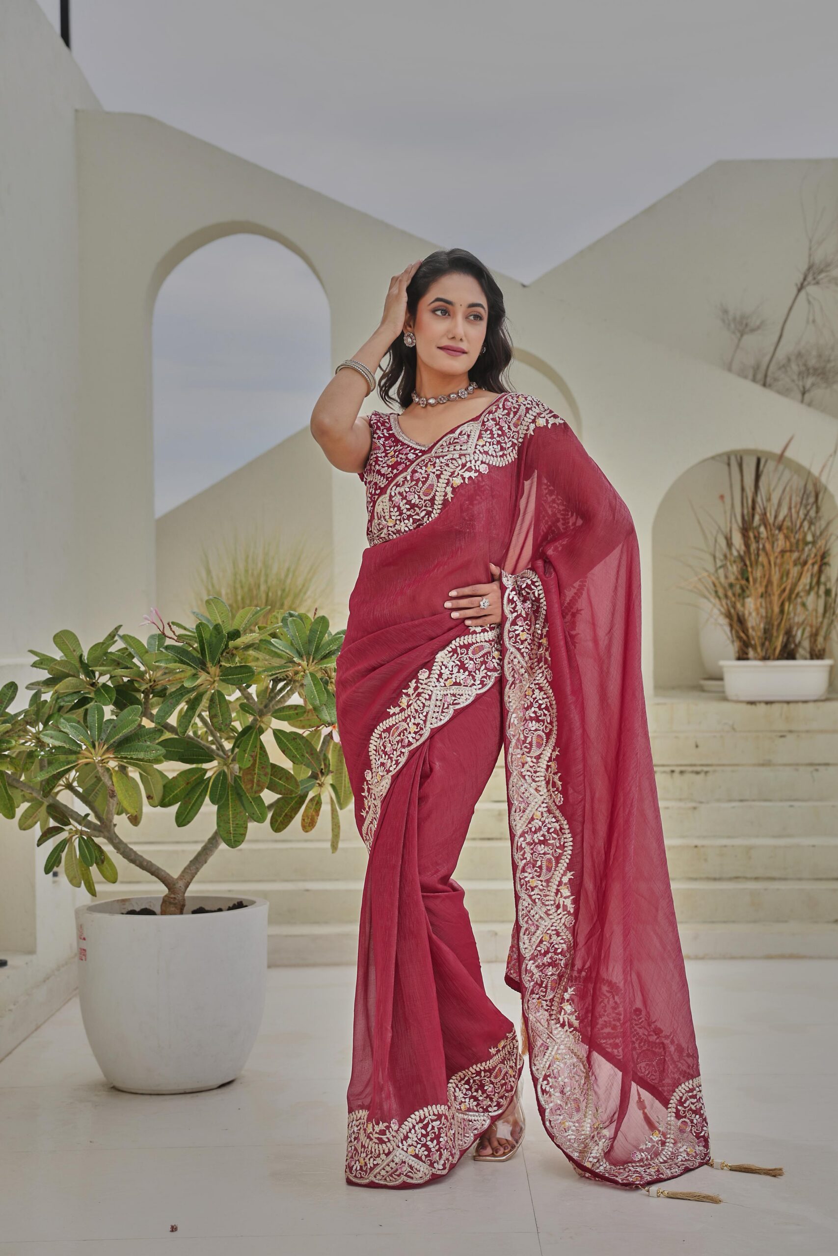 Ram 010 Red Color Silver Crunchy Saree With Embroidery Work Special Wedding, Party, Festive, Events Price ₹2149. Delivery 4-6 Working Days. Shop now. | Sarees, Bollywood Sarees, Creative Sarees, Designer Sarees, Embroidered Sarees, Ethnic Saree, Modern Digital sarees, Party Wear Sarees