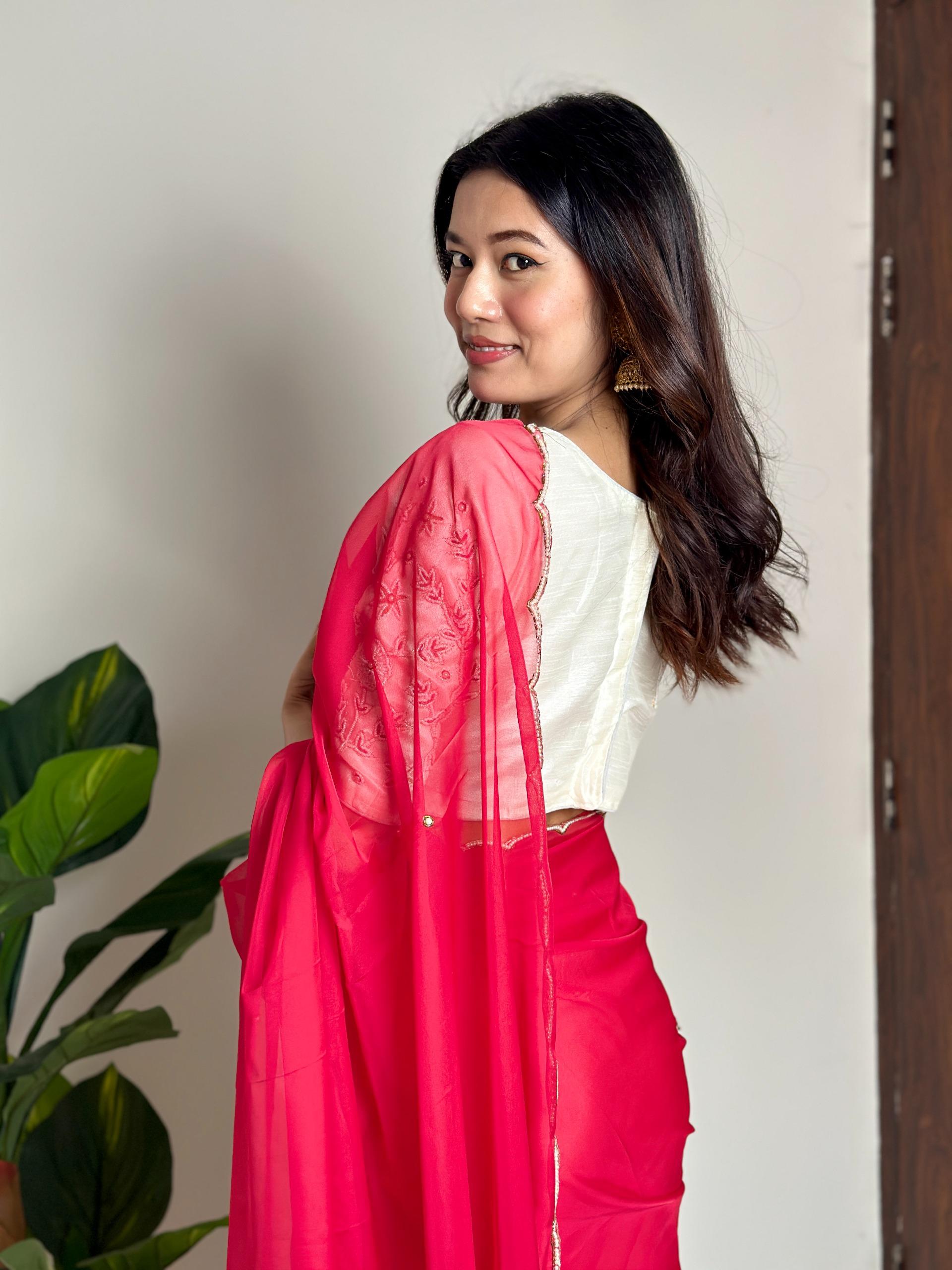 AC CHERRY Red Red Soft Organza With Handwork Saree Wedding, Party, Festive, Events Affordable Price ₹2099. Delivery 4-6 Working Days. Shop now. | Sarees, Bollywood Sarees, Creative Sarees, Designer Sarees, Embroidered Sarees, Ethnic Saree, Modern Digital sarees, Party Wear Sarees