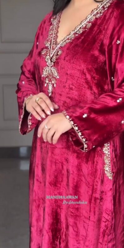 LG 2025 Red Velvet Salwar Suit with Embroidery Work & Lace Work. Exclusive Offer ₹1899. Delivery 4-6 Working Days. Shop now. | Jump Suits, Tops & Bottoms, Track Suits, Trendy Wear, Salwar suit, Designer Suits, Casual Suits, Creative suits, Palazzo Suits, Party Wear Suits, Patiala Suits, Straight Suits