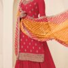 Red Viscose Chinon With Zari Work Salwar Suit