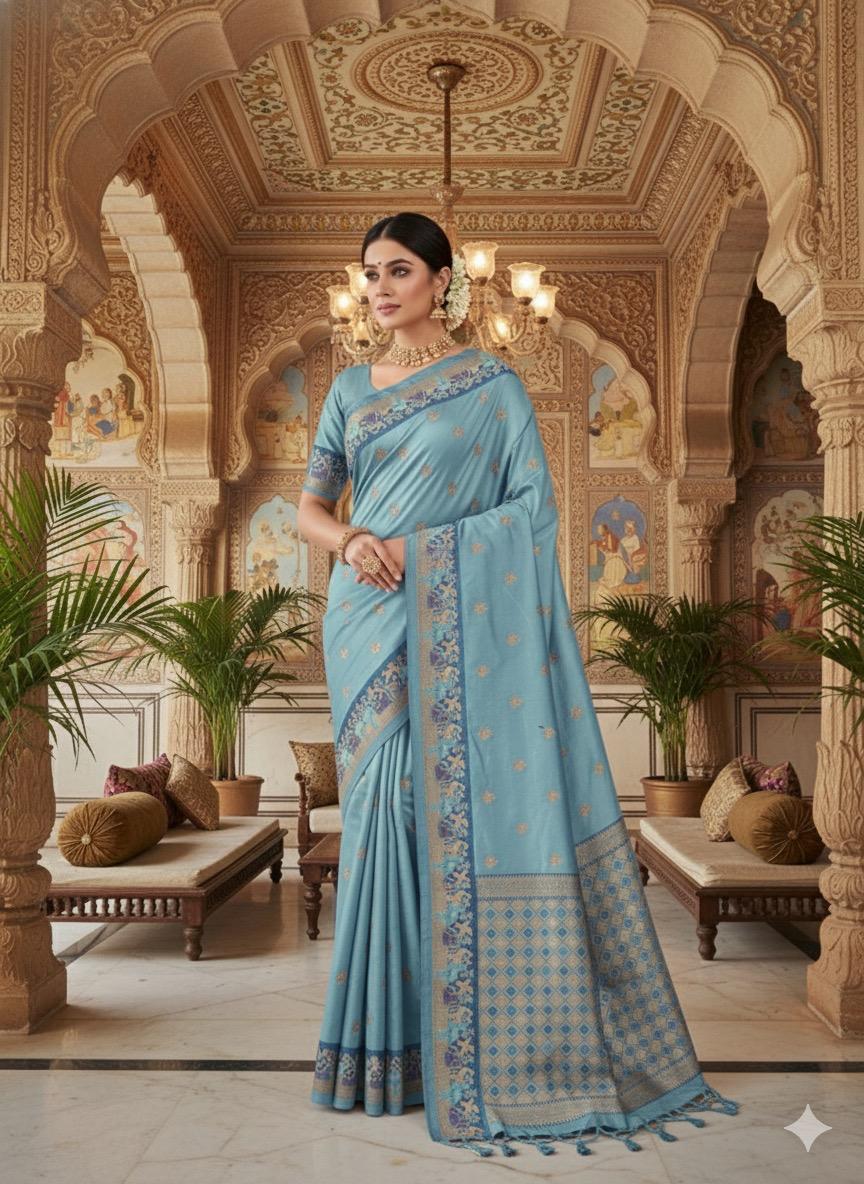 MS 545 Sky Blue Banarasi Silk Saree with Zari Work. Wedding, Party, Festive, Events, Now at just ₹1649. Delivery 4-6 Working Days. Shop now. | Sarees, Bollywood Sarees, Creative Sarees, Designer Sarees, Embroidered Sarees, Ethnic Saree, Modern Digital sarees, Party Wear Sarees