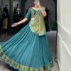 Teal Pure Rayon Zari Lace Work Lehenga Choli