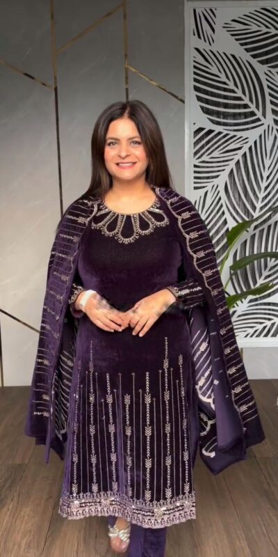 SRK 5211 Wine in Viscose Velvet Embroidery Work & Lace Work Salwar Suit . Grab it for ₹1999. Delivery 4-6 Working Days. Shop now. | Jump Suits, Tops & Bottoms, Track Suits, Trendy Wear, Salwar suit, Designer Suits, Casual Suits, Creative suits, Palazzo Suits, Party Wear Suits, Patiala Suits, Straight Suits