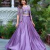 Lavender Vichitra Embroidery Thread Work Lehenga Choli
