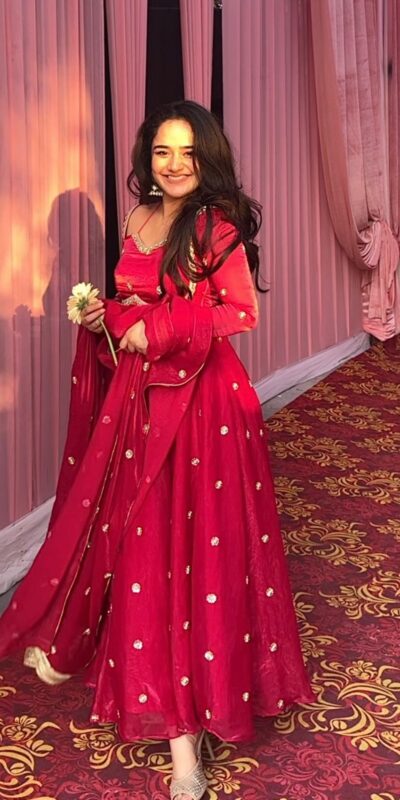 Red Fendy Silk Lace Work Salwar Suit