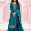 Blue Vichitra Zari Embroidery Work Salwar Suit