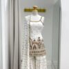 White Faux Georgette With Thread Lace Work Salwar Suit
