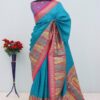 Blue Paithani Silk Woven Motifs Work Saree