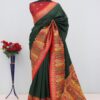 Green Paithani Silk Woven Motifs Work Saree