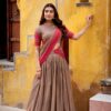 Chiku Chanderi Embroidery Work Lehenga Choli