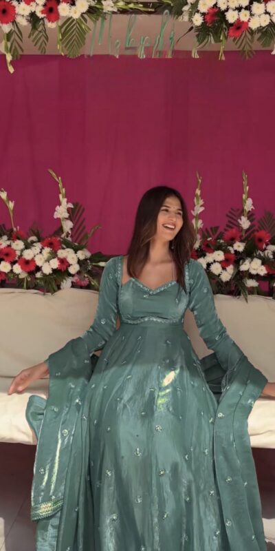 Grey Fendy Silk Lace Work Salwar Suit