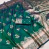 Green Banarasi Silk Weaving Lace Zari Work Saree