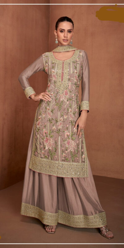 Onion Chinon Embroidery Work Salwar Suit