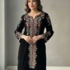 Black Heavy Velvet Embroidery Work Salwar Suit