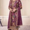 Wine Vichitra Digital Print Embroidery Work Salwar Suit