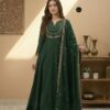Green Vichitra Silk Sequence Work Gown