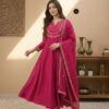 Pink Vichitra Silk Sequence Work Gown
