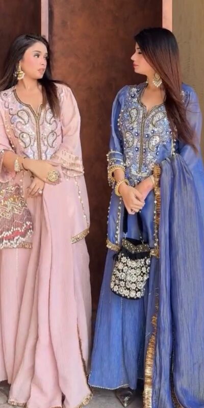 Lavender Chinon Lace Embroidery Work Salwar Suit