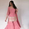 Baby Pink Faux Thread Work Georgette Salwar Suit